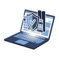Computer Security Shield and Firewall Illustration Royalty Free Stock Photo
