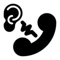 Wiretapping, Eavesdropping Glyph Solid Icon Royalty Free Stock Photo
