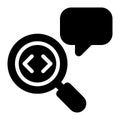 Code Review, Software Glyph Solid Icon