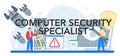 Computer security specialist typographic header. Idea of digital data protection Royalty Free Stock Photo