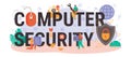 Computer security typographic header. Digital data protection and database