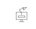 Computer, send, message icon. Simple line, outline vector of information transfer icons for ui and ux, website or mobile