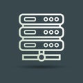 Computer server icon. Flat design, vector illustration