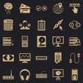 Computer server icons set, simple style Royalty Free Stock Photo