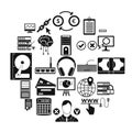 Computer server icons set, simple style Royalty Free Stock Photo