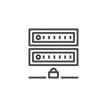 Computer server security line icon Royalty Free Stock Photo