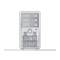 Computer Server Unit Illustration Simple Single Isolated Object for Web Design and Technology Concept Royalty Free Stock Photo