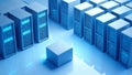 Computer Servers And Data Storage Cubes Royalty Free Stock Photo