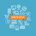 Computer Service Concept. Vector Royalty Free Stock Photo