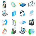 Computer service icons set, isometric 3d style Royalty Free Stock Photo