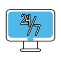 Computer service mobile marketing and e-commerce line and fill style icon