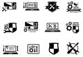 Computer service and repair symbols set