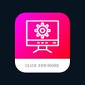 Computer, Setting, Design Mobile App Button. Android and IOS Line Version Royalty Free Stock Photo