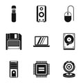 Computer setup icons set, simple style Royalty Free Stock Photo