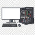 Computer setup isolated on white background Royalty Free Stock Photo
