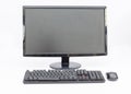 Computer Setup with Monitor, Keyboard, and Mouse isolated on White Background
