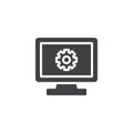 Computer setup vector icon