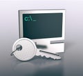 Computer shaped keyring