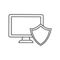 computer shield server banner icon Royalty Free Stock Photo