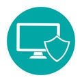 computer shield server banner icon Royalty Free Stock Photo
