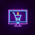 Computer Shopping Cart Neon Sign