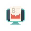 Computer showing bitcoin price chart on screen Royalty Free Stock Photo