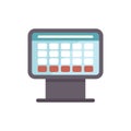 Computer showing calendar app with selected dates displayed on screen Royalty Free Stock Photo
