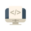 Computer showing html code programming icon Royalty Free Stock Photo