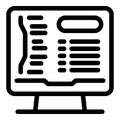 Computer showing lines of programming code icon Royalty Free Stock Photo