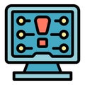 Computer showing monitoring system interface with buttons and indicators Royalty Free Stock Photo