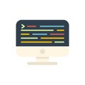 Computer showing programming code on screen icon Royalty Free Stock Photo