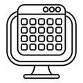 Computer showing spreadsheet software calculating big data Royalty Free Stock Photo