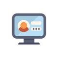 Computer showing user profile with login and password on screen Royalty Free Stock Photo
