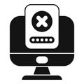 Computer showing wrong password input icon glyph style Royalty Free Stock Photo