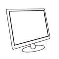 Computer silhouette on white background. Blank screen. Royalty Free Stock Photo