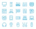Computer simple color line icons vector set Royalty Free Stock Photo