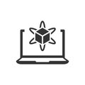 Computer simulation icon in flat style. Vr device vector illustration on white isolated background. Technology business concept