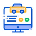 Computer Site for Calling Online Taxi Icon Vector Illustration