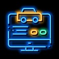 Computer Site for Calling Online Taxi neon glow icon illustration