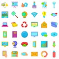 Computer site icons set, cartoon style