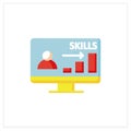 Computer skills flat icon