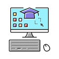 computer skills primary school color icon vector illustration Royalty Free Stock Photo