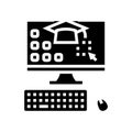 computer skills primary school glyph icon vector illustration Royalty Free Stock Photo