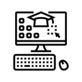 computer skills primary school line icon vector illustration Royalty Free Stock Photo