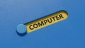 computer.slide switch spelling.Flat lay view from above on slide switch buttons.. Royalty Free Stock Photo