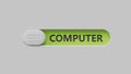 computer.slide switch spelling.Flat lay view from above on slide switch buttons. Royalty Free Stock Photo