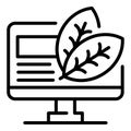 Computer smart farm icon, outline style