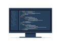 Computer software coding vector concept. Programming coding script java, digital program code on monitor screen. Vector Royalty Free Stock Photo
