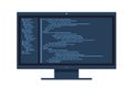 Computer software coding vector concept. Programming coding script java, digital program code on monitor screen. Vector Royalty Free Stock Photo