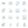 Computer software linear icons set. Code, Program, Application, Algorithm, Interface, Platform, Script line vector and Royalty Free Stock Photo